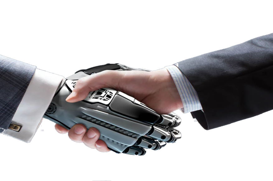 Robot-with-human-handshake geknipt